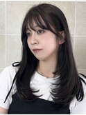 美髪カールシアーカラーピンクブラウンエアリーロングセミディ