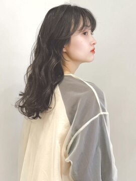 フィルムス 渋谷(FILMS) イメチェン/外ハネボブ/美髪/ワイドバング/ブルーブラック/前髪