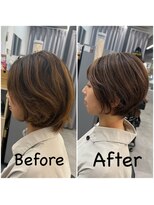 ヘアサロン ドットプラス 町田店(dot. plus)&nbsp;くびれヘア/アプリコットオレンジ/ハイライトカラー/町田