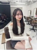 レイヤーロング　オルチャン小顔前髪　艶髪