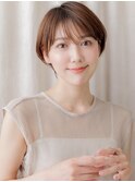 ナチュラルブラウン大人美人小顔丸みショートY戸田公園30代40代