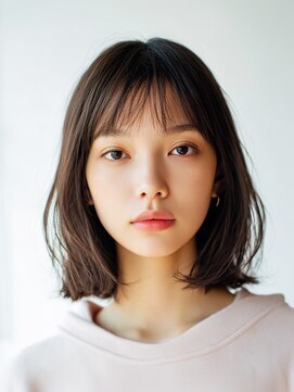 サロンドアイ(salon de i) シースルーバングボブ × ナチュラルブラウン