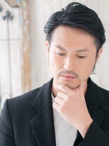 モッズヘアメン 札幌月寒店(mod's hair men) 30代40代大人ブラック七三分けフェードカットウルフr札幌月寒