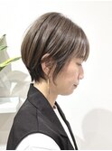 くびれショートボブ40代50代グレイカラー白髪染め白髪ぼかし