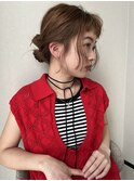 オレンジベージュ/ヘアアレンジ