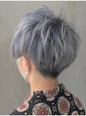 ブルーシルバーマッシュショート