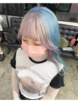 ディーカヘアーセンダイ(Di KA HAIR sendai) フェイスフレーミング／pearl pink  × light blue