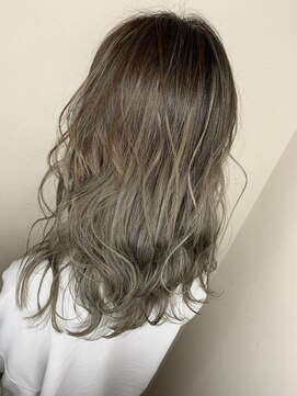 フロート 小阪店(float) グラデーションカラー_マロンベージュ Aラインボブ かきあげ