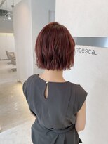 フランチェスカドット(francesca.)&nbsp;カシスピンク×切りっぱなしボブ【竹中慎治】梅田