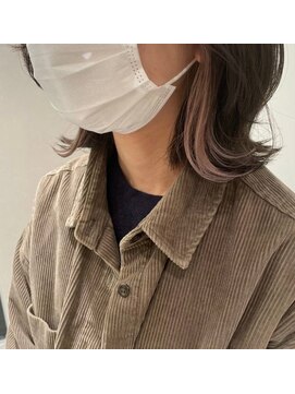 ロハスバイケンジ(LOHAS by KENJE) ピンクベージュが上品な大人インナーカラー