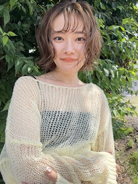 イフ 高崎本店(Ifh) ボブ×オリーブベージュ【春カラー/透明感カラー】