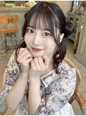 シースルー前髪クラゲお団子ヘア