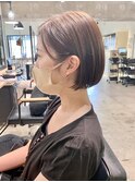   切りっぱなしボブ/ぱつっとボブ/ベージュ/髪質改善