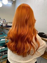 ロミー 本厚木(ROMMY.) ダブルカラーブリーチ☆アプリコットオレンジ/韓国風巻きロング