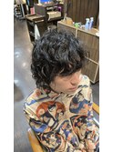 ミディアムウルフスパイラル　HOMME HAIR ２nd江ヶ崎