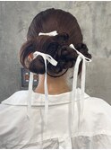 ヘアアレンジ/カチモリ/リボンアレンジ