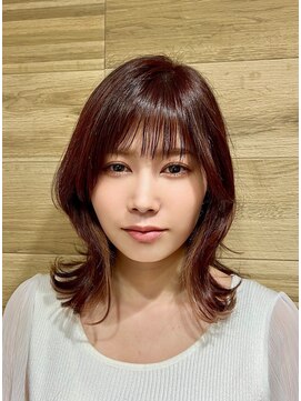 ビューティーサロン ホープ(beauty salon HOPE) 外はね　セミロング　　【インナーカラー・白髪ぼかしカラー】