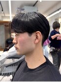 コンパクト毛流れセンターパート