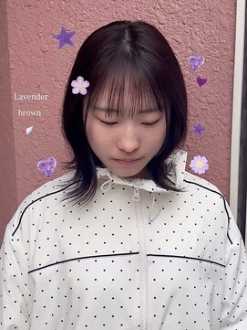 ヘアプレイスソル (HAIR PLACE SoL) ミディアムレイヤー/シースルーバング/ラベンダーブラウン