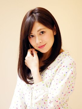 ビューティーヘアサロン アングル 八戸ノ里店(Beauty Hair Salon angle) ツヤ！艶！美人セミロング♪斜めバング♪