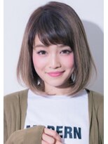 シエル 甲東園店(CIEL)&nbsp;柔らかシフォンベージュ×ふんわりボブ