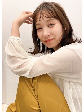 アンヘアー(UNHAIR by shiomiH) きりっぱなしロブ×ココアブラウンカラー