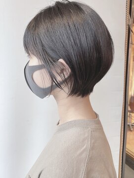 モリオフロムロンドン 原宿本店(morio from London) 【morio 原宿】小顔黒髪ショートボブ　耳かけ