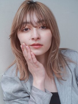 レジュアル(RESSUAL) カーキグレージュ ブロンド 大人かわいい フェザーバング