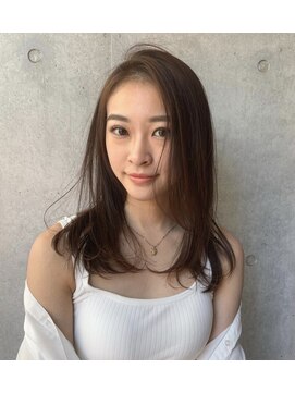 マティス 表参道(matiz) 愛され韓国ヘア/横顔美人/ショコラアッシュ/前髪なし/オリーブ