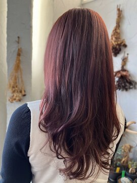 2024  ロングナチュラル ×ピンクカシス 髪質改善 暖色