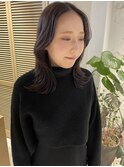 【松本咲花】前髪なし韓国風くびれヘア/ラベンダーグレージュ