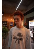 外国人風パンクスパイキーショートケアブリーチコーラルピンク