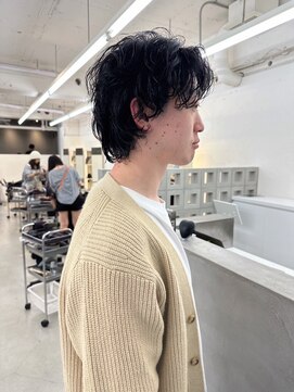 ノク 渋谷(nok) メンズニュアンスパーマ_メルティカラーフェミニンロング