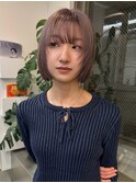 ダブルカラーレイヤーボブナチュラルボブショートウルフボブ