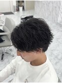 シャドウパーマ×縦落ち×black【広島】