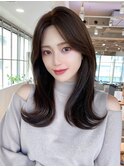 韓国風レイヤーハッシュカット顔まわりレイヤー