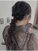 岡山ヘアセット 編みおろしヘア