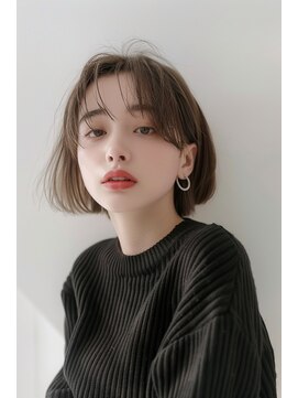 ラナ 新宿(lana) ボブ/シースルーバング/ブラウン/【lana hair新宿】