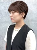 耳掛けショートマッシュショートピンクブラウンショートヘア