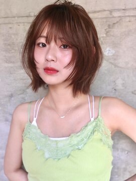 サイン 渋谷(SIGN) 20代/透明感カラー/グレージュ/タッセルボブ/レイヤーボブ