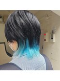 【吉祥寺】 インナーカラー ブリーチ エメラルドブルー