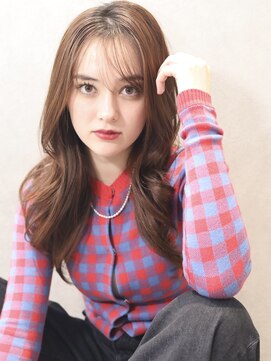 アースコアフュールボーテ 笛吹店(EARTH coiffure beaute) ナチュラルベージュ_ヨシンモリ_顔周りレイヤー_レイヤーカット