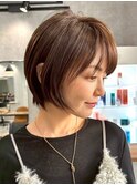 30代40代大人女性/前髪ありショートボブ/ショートヘア/髪質改善