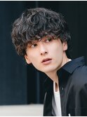 原宿シャドウパーマメンズカット波巻きスパイラルパーマ韓国30代