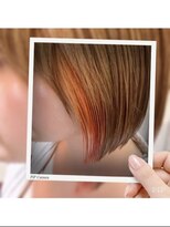 イストワール(Histoire)&nbsp;切りっぱなしボブ。。イヤリングカラー。。オレンジ。。