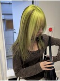 ＊ハッシュカットグレージュデザインカラーツートンカラー