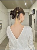 お呼ばれツインアレンジ♪ガーリーお団子ヘアリボンアレンジ