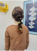 セミロングの編み下ろしアレンジ