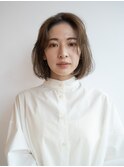 テラコッタベージュ ふんわりボブ