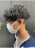 波巻きスパイラルパーマセンターパート波巻きパーマツーブロック
